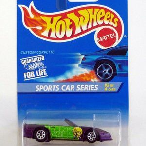 Hot Wheels Custom Corvette #405 Sports Car #2 of 4 Purple Die-Cast Car 1996